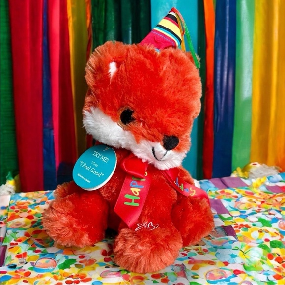 Happy Birthday Fox Plush Electronic Toy Moves Sings I Feel Good Dan Dee Works - Picture 1 of 9
